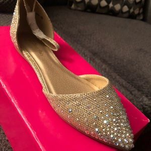 Gold glitter flats